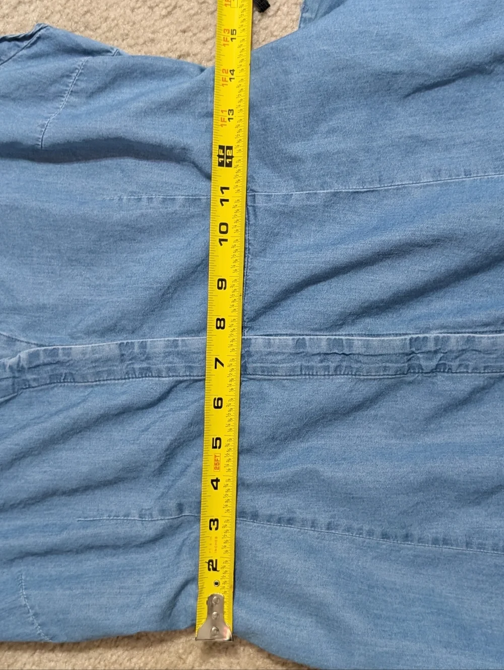 Boden Aubrey Denim Midi Chambray Tie-Waist Dress in Light Blue Size US 6 - Picture 10 of 11